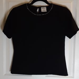 Hillard & Hanson BlackSweater Size M w/Emb…